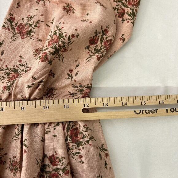 House of Harlow 1960 XS Floral Linen Maxi Dress TieStrap Tiered Cottagecore Boho - Picture 9 of 10